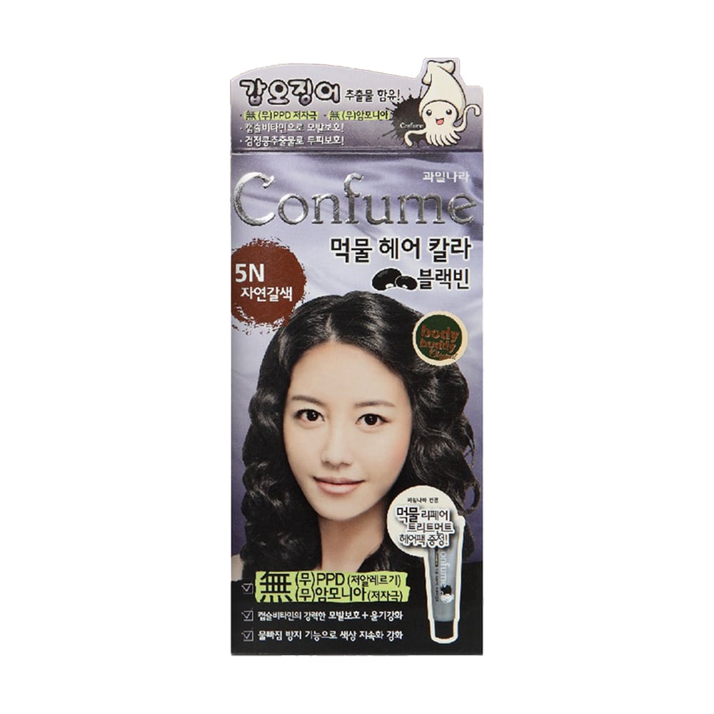 Фарба для волосся Welcos Confume Squid Ink Black Bean 5N Natural Brown, 160 г